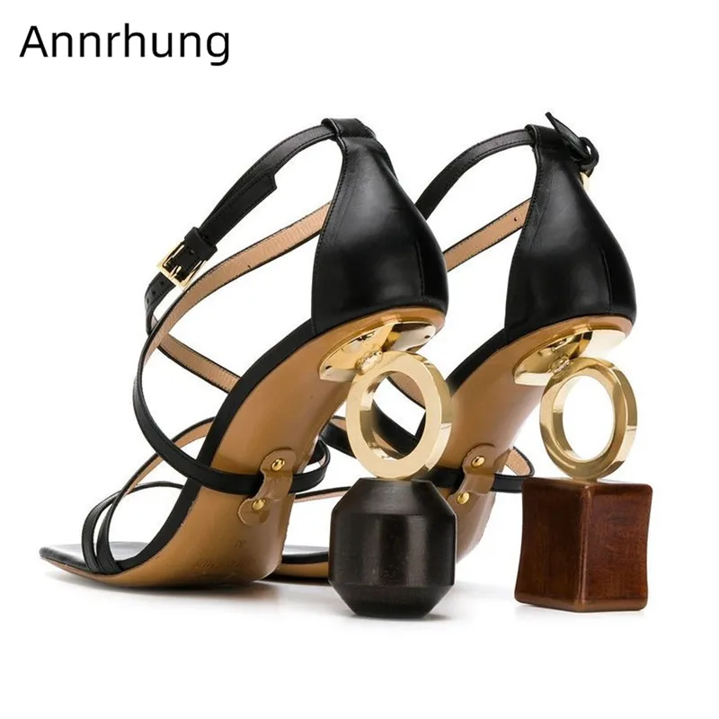 Narrow Band Sandals Chic Strange High Heel Runway Shoes Sexy Open Toe Asymmetric Blocks High Heels Black White Sandalias Mujer
Narrow Band Sandals Chic Strange High Heel Runway Shoes Sexy Open Toe Asymmetric Blocks High Heels Black White Sandalias Mujer