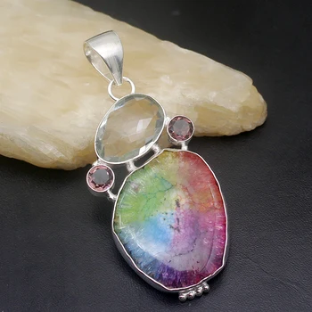 Natural Solar Quartz Amethystt WhiteTopaz Silver Color Pendant Necklace Charm Gifts 67cm HD113 
Natural Solar Quartz Amethystt WhiteTopaz Silver Color Pendant Necklace Charm Gifts 67cm HD113