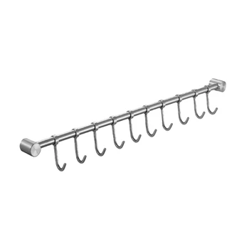 304 Stainless Steel Storage Hook Multi-functional 10 Pegs Pot Spatula Hangers Home Bathroom Kitchen Storage Rack Silver
304 Stainless Steel Storage Hook Multi-functional 10 Pegs Pot Spatula Hangers Home Bathroom Kitchen Storage Rack Silver