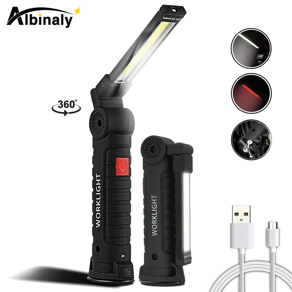 COB LED flashlight Work light USB rechargeable Inspection Light 5 modes Tail magnet design Hanging torch lamp 2 sizes waterproof
COB LED flashlight Work light USB rechargeable Inspection Light 5 modes Tail magnet design Hanging torch lamp 2 sizes waterproof