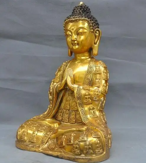 16"Old Tibetan Buddhism Bronze Gilt Tathagata Shakyamuni Sakyamuni Buddha statue
16"Old Tibetan Buddhism Bronze Gilt Tathagata Shakyamuni Sakyamuni Buddha statue