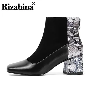 RIZABINA Women Real Leather Mixed Colors Fashion Ankle Boots Zipper Snakeskin Sexy Lady Short Boots Office Botas Size 33-43
RIZABINA Women Real Leather Mixed Colors Fashion Ankle Boots Zipper Snakeskin Sexy Lady Short Boots Office Botas Size 33-43