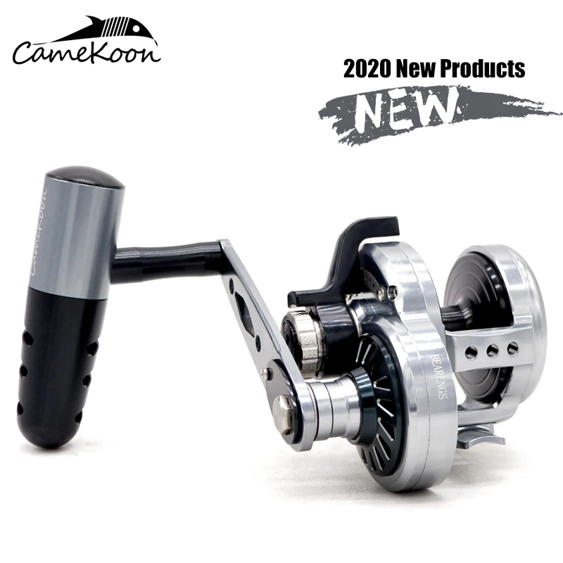 

CAMEKOON slow jigging reel trolling wheel 9+2 ball bearings max drag 32kgs Pe3 # - 300M overhead saltwater boat reel jig reel