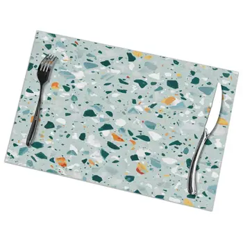 Tableware Pad Placemats 6 PcsTable Mat Non-Slip Terrazzo Stone Teal Print Placemats for Dining Table
Tableware Pad Placemats 6 PcsTable Mat Non-Slip Terrazzo Stone Teal Print Placemats for Dining Table