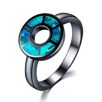 New Fashion Charm Jewelry Opal Stone Ring Copper Black Gold Plated Zircon Opal Ring Female Ring 
New Fashion Charm Jewelry Opal Stone Ring Copper Black Gold Plated Zircon Opal Ring Female Ring