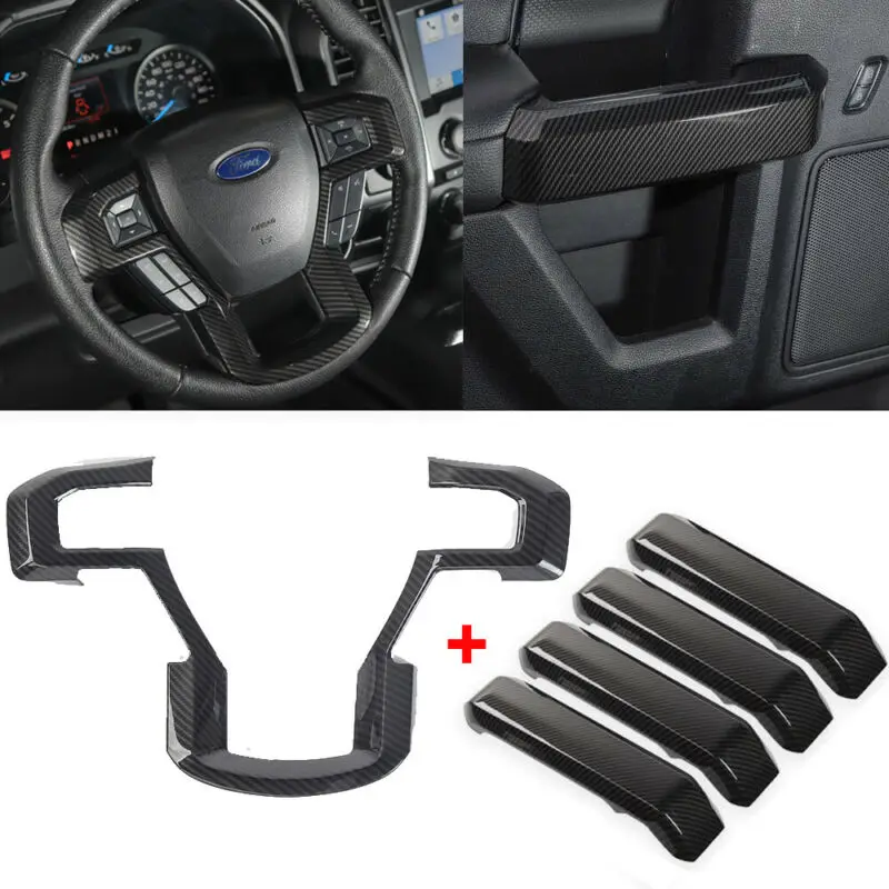 For Ford F150 2015-2019 Steering Wheel Cover ABS Black Carbon Fiber Interior New
For Ford F150 2015-2019 Steering Wheel Cover ABS Black Carbon Fiber Interior New