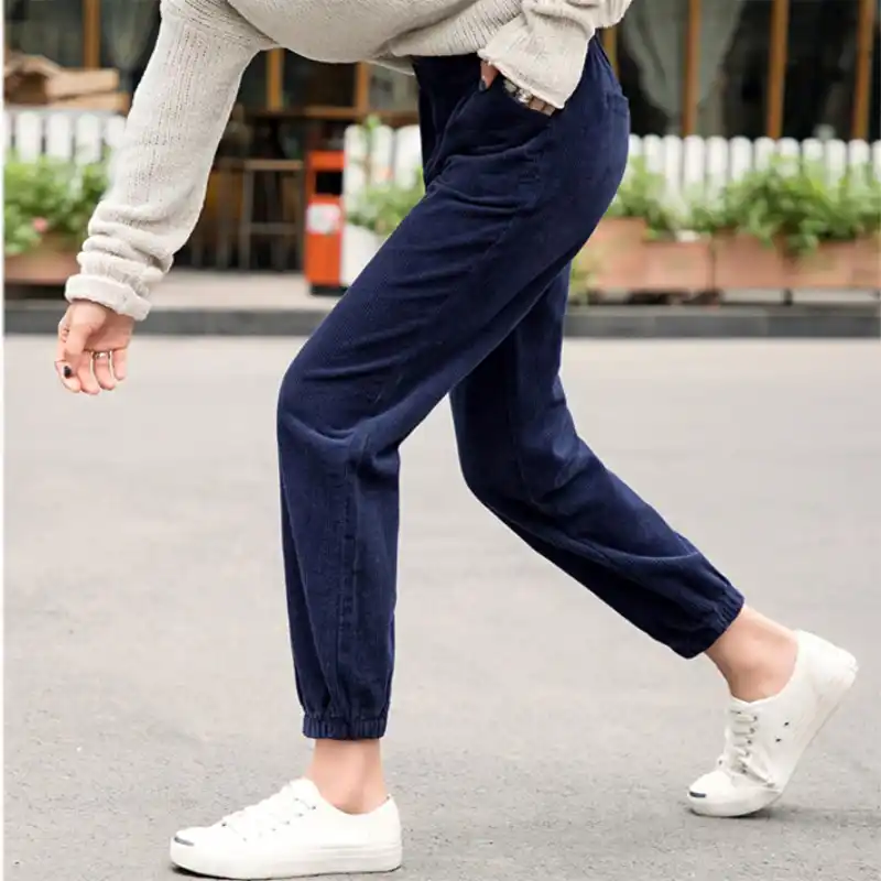 women's navy blue corduroy pants