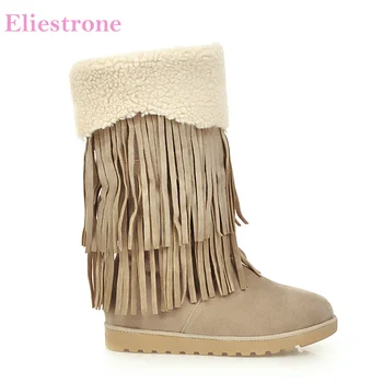 Winter Brand New Fashion Beige Brown Women Mid Calf Fringe Boots Low Heel School Lady Snow Shoes LC197 Plus Big Size 10 43
Winter Brand New Fashion Beige Brown Women Mid Calf Fringe Boots Low Heel School Lady Snow Shoes LC197 Plus Big Size 10 43