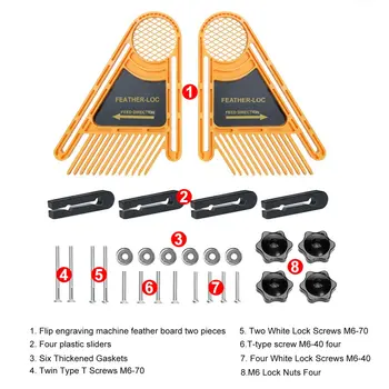 Woodworking Feather Loc Board Set Multi-purpose Double Featherboards Miter Gauge Wood Carving Woodworking Leather Hand Tools
Woodworking Feather Loc Board Set Multi-purpose Double Featherboards Miter Gauge Wood Carving Woodworking Leather Hand Tools