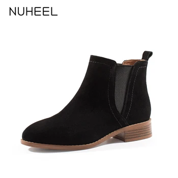 NUHEEL women's shoes new autumn and winter fashion wild casual high-top round head square heel Chelsea boots 
NUHEEL women's shoes new autumn and winter fashion wild casual high-top round head square heel Chelsea boots