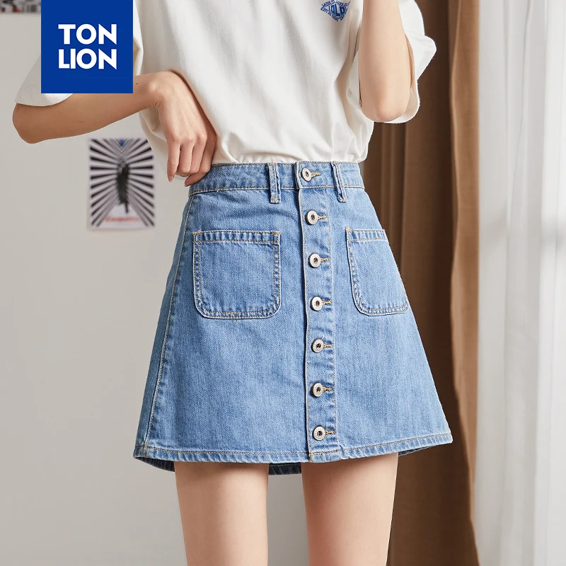 TONLION 3 Style Denim Skirts Womens Elegant Short ALine Mini Skirt Pockets Decoration Blue Student Skirt Women Youth Fashion New
TONLION 3 Style Denim Skirts Womens Elegant Short ALine Mini Skirt Pockets Decoration Blue Student Skirt Women Youth Fashion New
