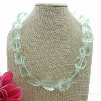 S091409 20'' 16x21mm Green Glass Rough Necklace 
S091409 20'' 16x21mm Green Glass Rough Necklace