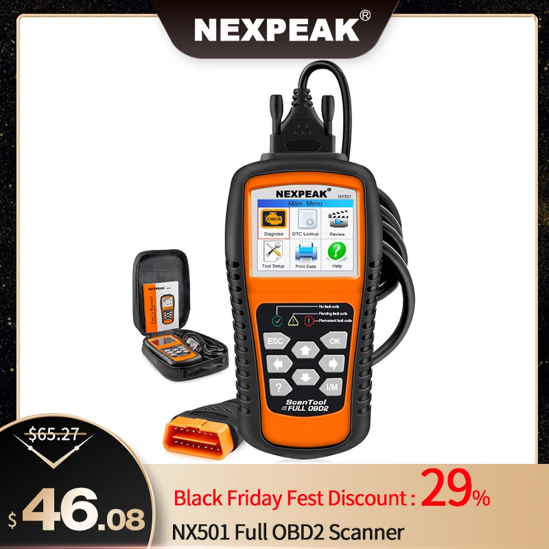 NEXPEAK NX501 OBD2 Automotive Scanner OBDII Code Reader Diagnostic Tool Check Engine Multi-languages Car Tools Full OBD2 Scanner
NEXPEAK NX501 OBD2 Automotive Scanner OBDII Code Reader Diagnostic Tool Check Engine Multi-languages Car Tools Full OBD2 Scanner