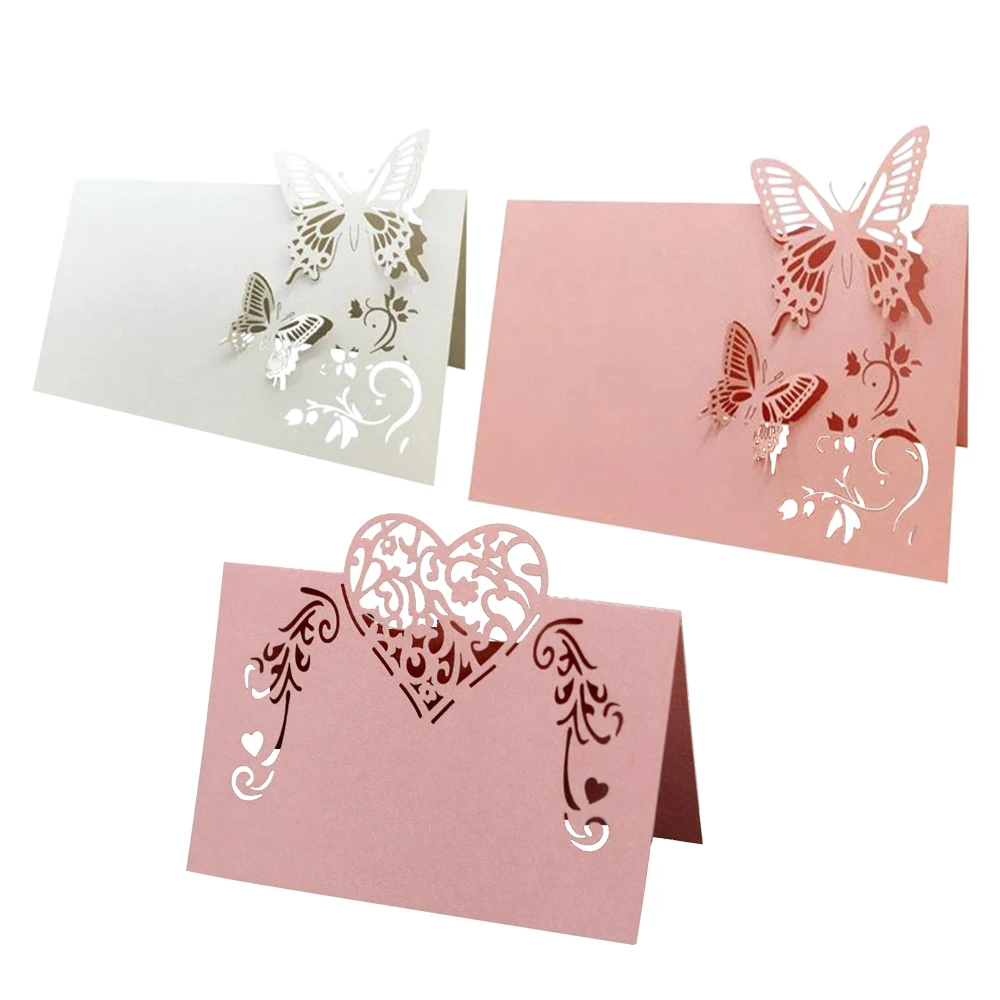 50pcs Laser Cut Heart Shape Butterfly Place Cards Wedding Name Place Card 3d Card for Romantic Wedding Party Decoration
50pcs Laser Cut Heart Shape Butterfly Place Cards Wedding Name Place Card 3d Card for Romantic Wedding Party Decoration