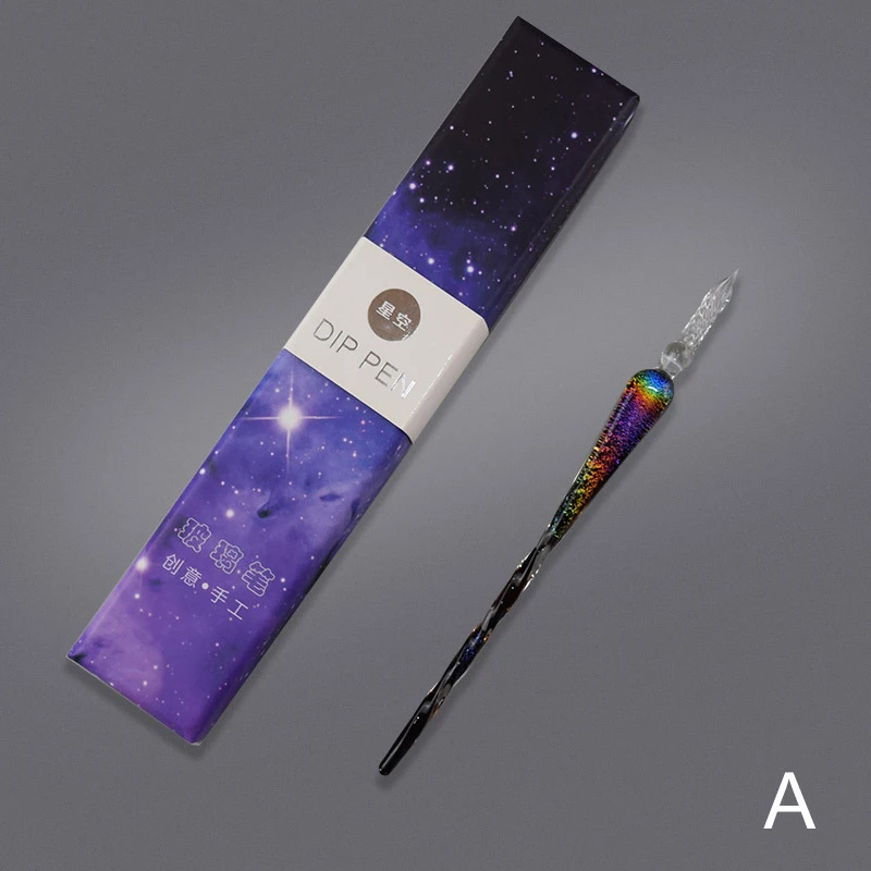 New Crystal Starry Sky Glass Pen Vintage Signature Drawing Calligraphy Pen Glass Dip Pen Set DOM668
New Crystal Starry Sky Glass Pen Vintage Signature Drawing Calligraphy Pen Glass Dip Pen Set DOM668