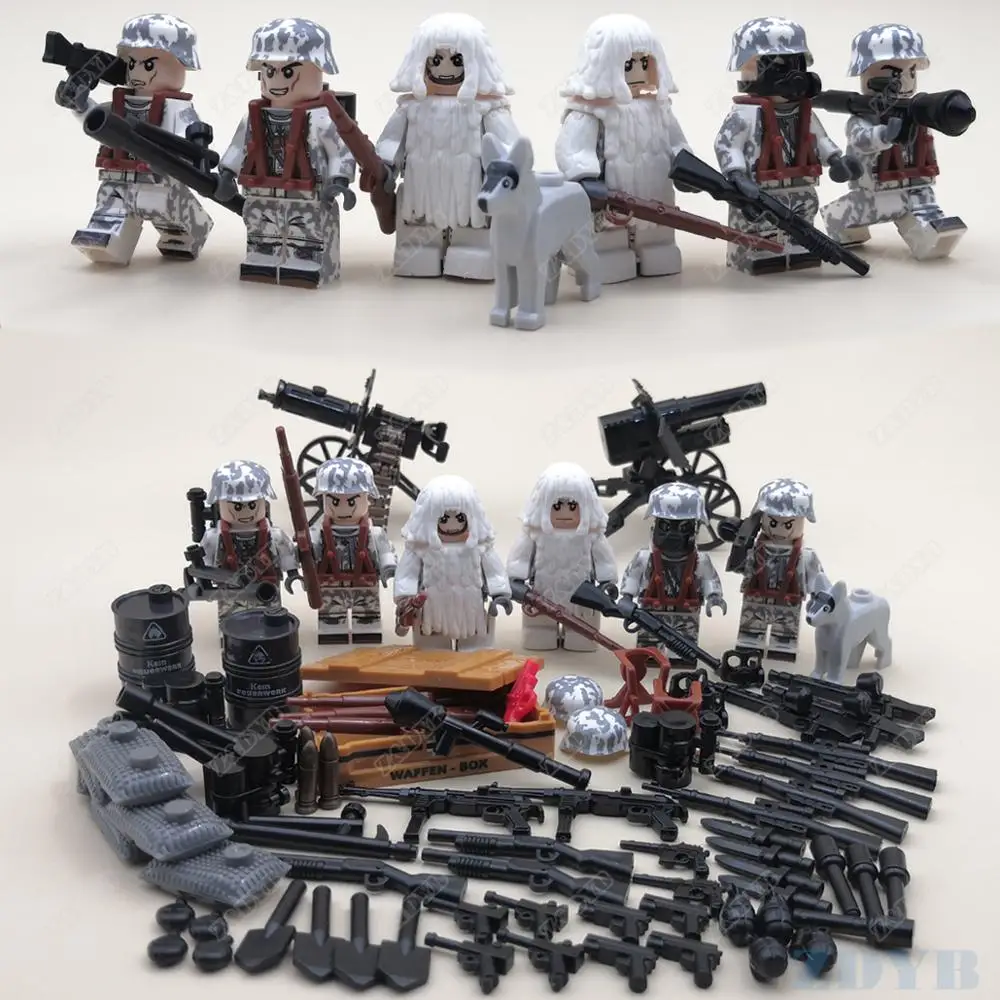 WW2 Battle of Alps Winter Mini Soldier Locking Military Figure Set Army Weapon Gun Model Building Block Brick Children Kids Toy
WW2 Battle of Alps Winter Mini Soldier Locking Military Figure Set Army Weapon Gun Model Building Block Brick Children Kids Toy