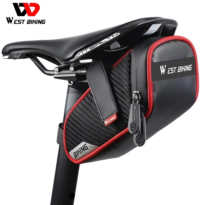

WEST BIKING Cycling Saddle Bag Reflective Rainproof Bike Accessories MTB Bicycle Tools Set Pannier Tube Rear Tail Seatpost Bag