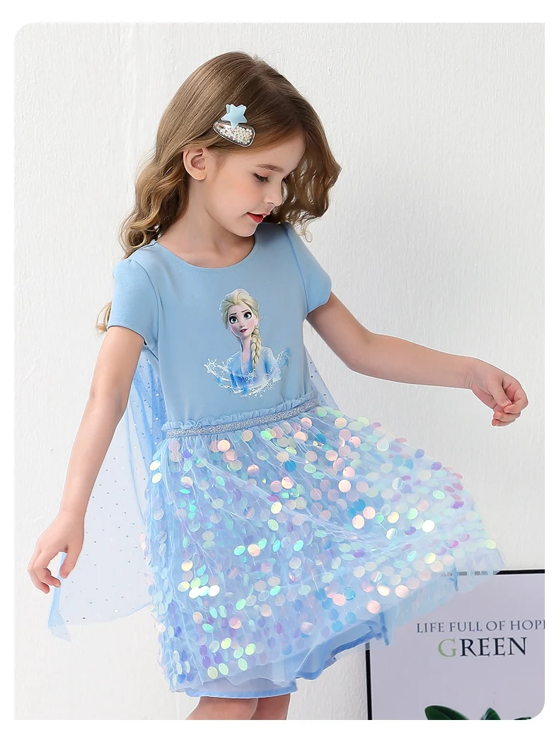 Summer Girls Dress vestidos Princess Aisha Clothes Kids Dresses vestido Baby Printing Gauze Party children Clothing Short sleeve