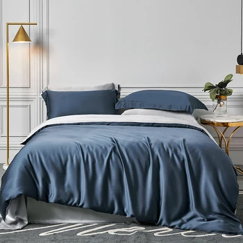 Men 100% Silk Bedding Set Top Grade Blue Gray Duvet Cover Flat Sheet Pillowcase Double Queen King For
Men 100% Silk Bedding Set Top Grade Blue Gray Duvet Cover Flat Sheet Pillowcase Double Queen King For