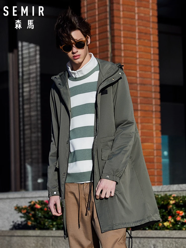 Semir Spring and autumn long windbreaker men 2019 new color printing drawstring hooded Korean trend men's trench jacket
Semir Spring and autumn long windbreaker men 2019 new color printing drawstring hooded Korean trend men's trench jacket
