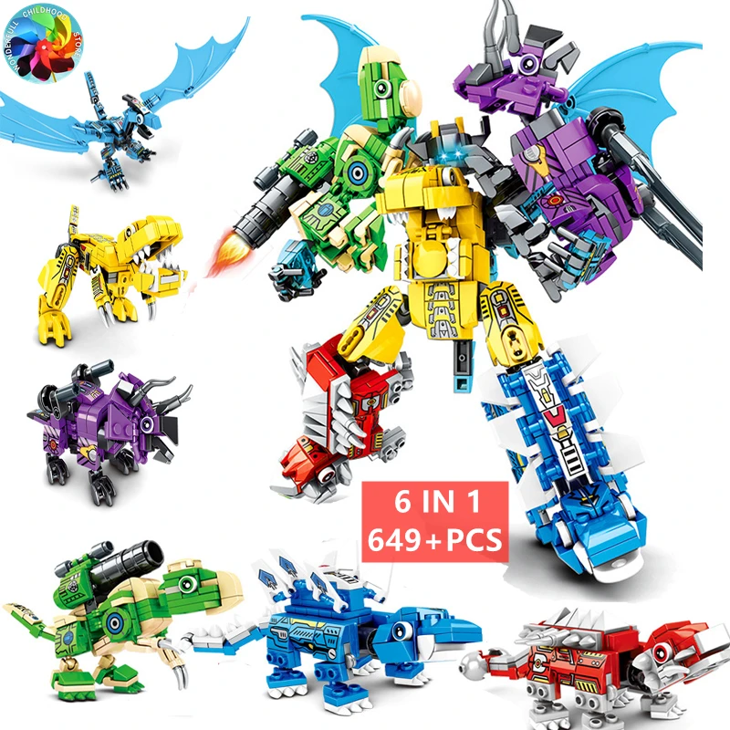 649PCS 6 IN 1 Transformation Robot building block dinosaur dragon education bricks toy gift for boys
649PCS 6 IN 1 Transformation Robot building block dinosaur dragon education bricks toy gift for boys