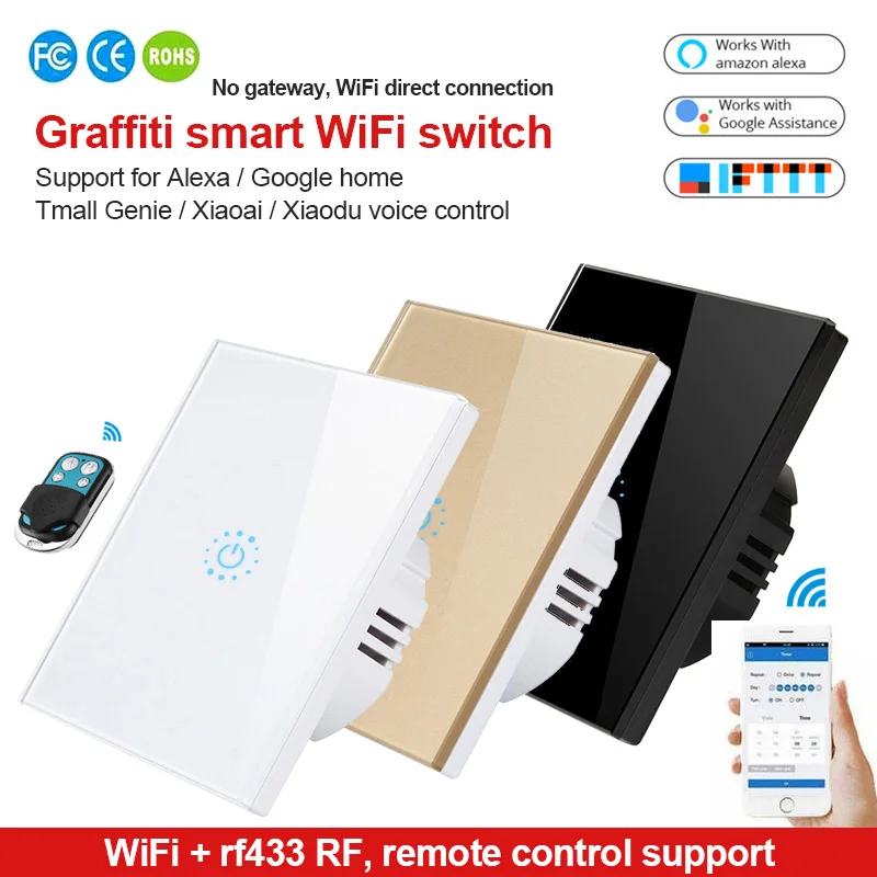 WIFI Tuya Smart Switch European Standard Mobile APP Remote Control Smart Remote Voice Switch Smart Remote Control Switch
WIFI Tuya Smart Switch European Standard Mobile APP Remote Control Smart Remote Voice Switch Smart Remote Control Switch