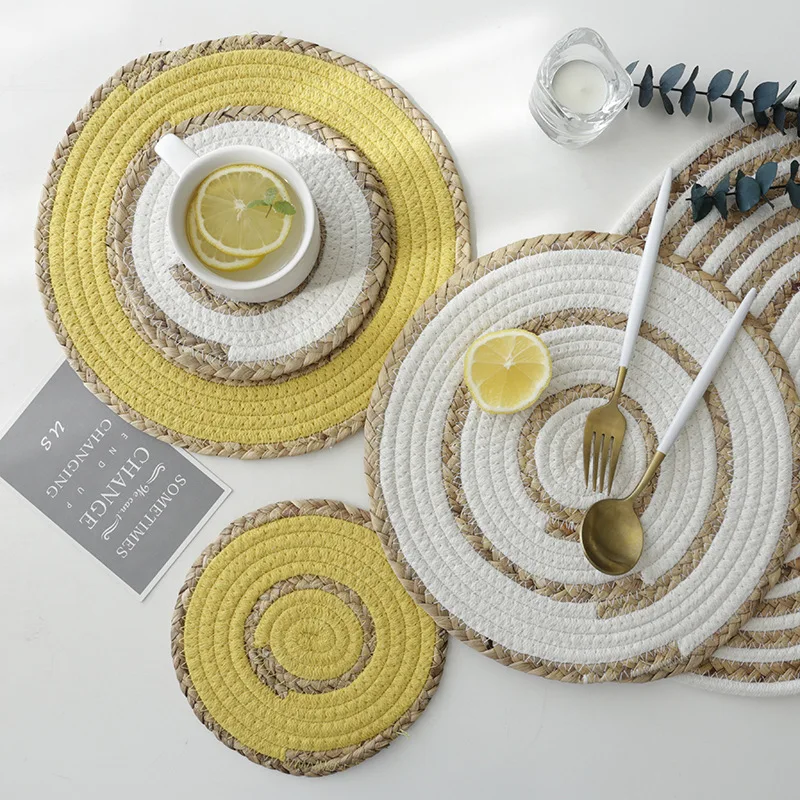 INS Nordic Cotton Rope Placemat Hand Woven Dining Table Mats Insulation Pads Non-slip Tableware Mat Drinks Coaster Kitchen Decor
INS Nordic Cotton Rope Placemat Hand Woven Dining Table Mats Insulation Pads Non-slip Tableware Mat Drinks Coaster Kitchen Decor