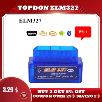 TOPDON ELM327 Bluetooth V1.5/V2.1 Mini Elm327 OBD2 Scanner Adapter OBDII Car Diagnostic Code Reader For Android Windows Symbian 
TOPDON ELM327 Bluetooth V1.5/V2.1 Mini Elm327 OBD2 Scanner Adapter OBDII Car Diagnostic Code Reader For Android Windows Symbian