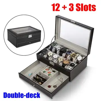 12 Grid Slots Watch Box Jewelry Organizer High Quality Double Layers Leather PU Display Jewelry Watch Storage Box Organizer Case
12 Grid Slots Watch Box Jewelry Organizer High Quality Double Layers Leather PU Display Jewelry Watch Storage Box Organizer Case