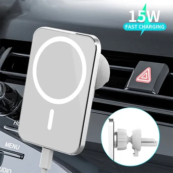 15W Magnetic Wireless Charger For IPhone 12 Magsafe Car Holder Fast Wireless Charger Pad For iPhone 12 Pro Mini Car Phone Stand 
15W Magnetic Wireless Charger For IPhone 12 Magsafe Car Holder Fast Wireless Charger Pad For iPhone 12 Pro Mini Car Phone Stand