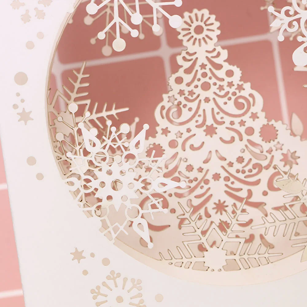 handmade 3d merry christmas cards christmas tree winter gift pop