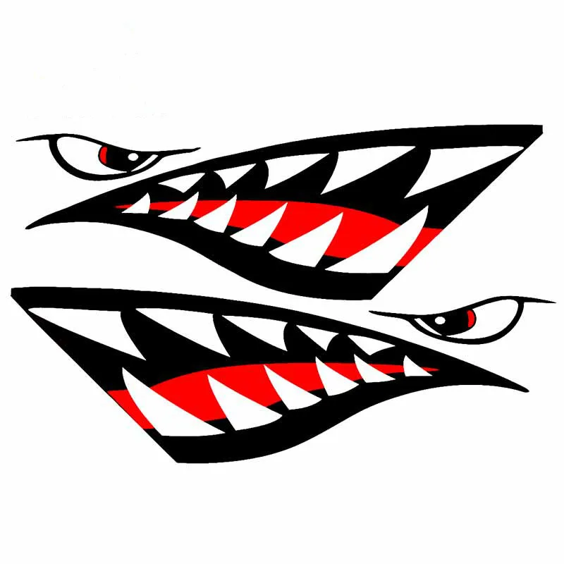 

Funny Shark Mouth Teeth Cartoon Car Stickers Waterproof Sunscreen Bumper Windshield Boot Decals PVC 13cm X 8.1cm