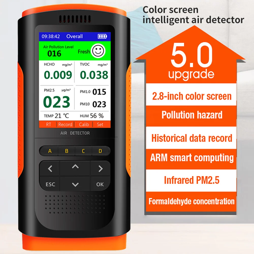 Air Quality Monitor Formaldehyde Detector Portable Display Formaldehyde Detector Ndoor Air Pollution Meter Micro Dust TesterNice