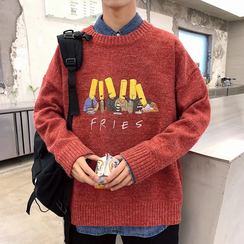 Harajuku Crewneck Sweater for Mens Fall 2020 Clothing Korean Fashion Knit Red Jumpers University Embroidery Pullover Streetwear
Harajuku Crewneck Sweater for Mens Fall 2020 Clothing Korean Fashion Knit Red Jumpers University Embroidery Pullover Streetwear