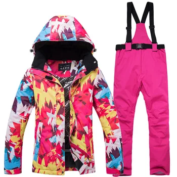 -30 colorful Women's Snow Suit Wear winter Outdoor sports Snowboarding sets Waterproof windproof skiing jacket + bibs Snow pant
-30 colorful Women's Snow Suit Wear winter Outdoor sports Snowboarding sets Waterproof windproof skiing jacket + bibs Snow pant