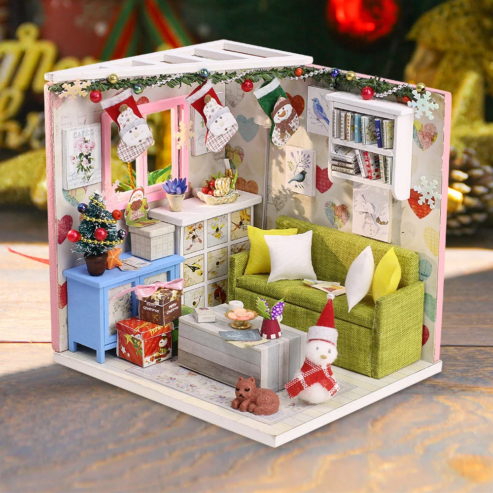 kit wooden diy miniature dollhouse kit kids christmas gift doll