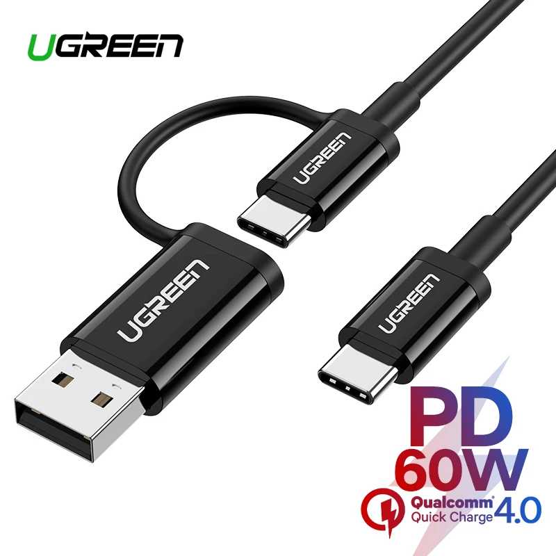 Ugreen USB C to USB Type C Cable for Samsung Galaxy S9 S8 PD60W Fast Charging Cable for Macbook Pro iPad Pro USB-C Charger Cord
Ugreen USB C to USB Type C Cable for Samsung Galaxy S9 S8 PD60W Fast Charging Cable for Macbook Pro iPad Pro USB-C Charger Cord