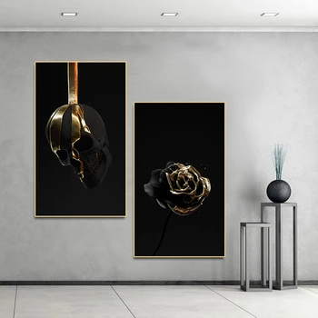 Poster Art White Gold Flower Skull Wall Art Picture Canvas Painting Posters on The Wall Decor for Home Living Room
Poster Art White Gold Flower Skull Wall Art Picture Canvas Painting Posters on The Wall Decor for Home Living Room
