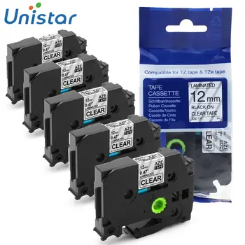 Unistar 5pcs TZe-131 12mm Compatible Brother P-touch Tape Black on Clear Label Tapes for TZe TZ tape TZe131 TZ131 Printer Ribbon 
Unistar 5pcs TZe-131 12mm Compatible Brother P-touch Tape Black on Clear Label Tapes for TZe TZ tape TZe131 TZ131 Printer Ribbon