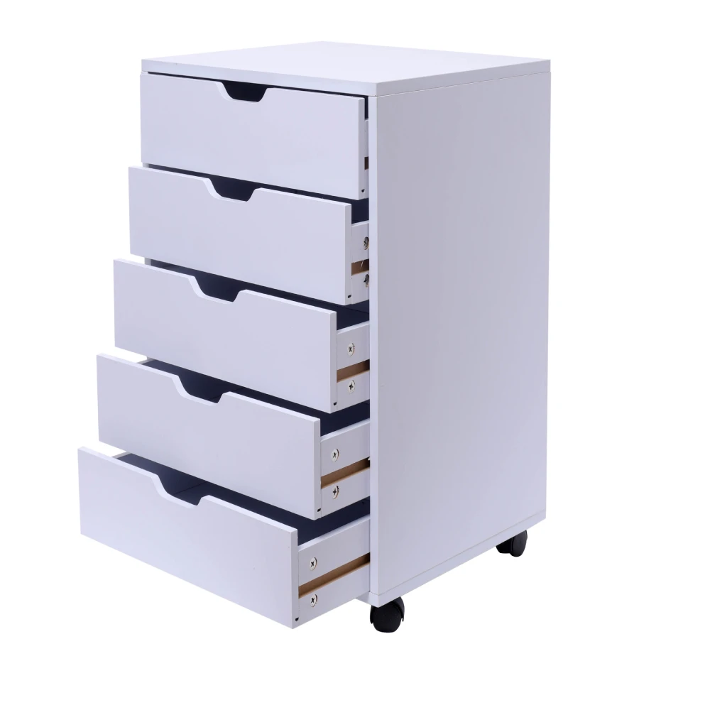 5-Drawer Wood Filing Cabinet Mobile Storage Cabinet for Closet Office White Color File Cabinet Storage With 4 360°Wheels
5-Drawer Wood Filing Cabinet Mobile Storage Cabinet for Closet Office White Color File Cabinet Storage With 4 360°Wheels