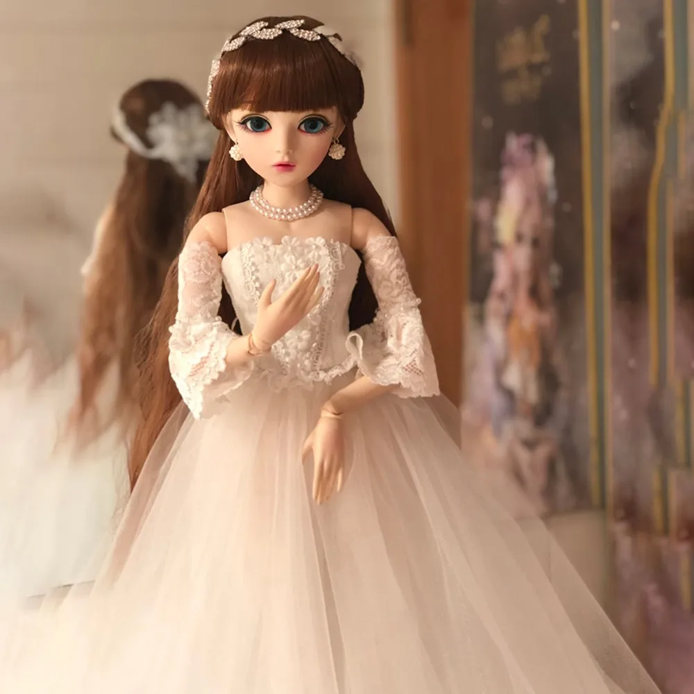 Кукла реборн Bjd 1/3 60 см кукла-невеста белое свадебное платье мягкие виниловые