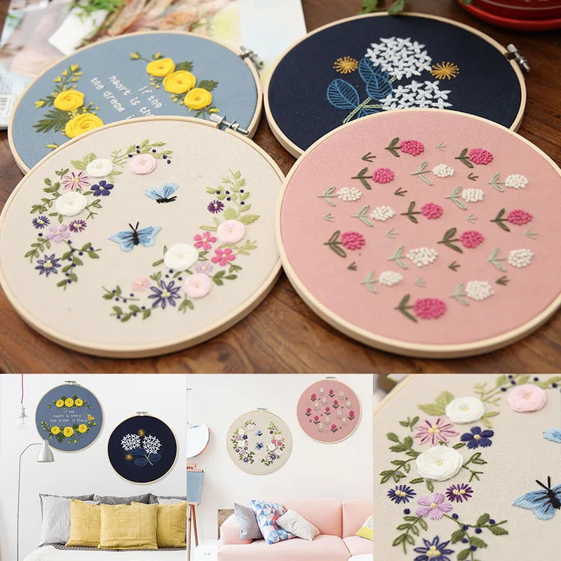DIY Embroidery Starter Kit Pre Printed Needlework Flower Pattern Color Threads with Embroidery Hoop
DIY Embroidery Starter Kit Pre Printed Needlework Flower Pattern Color Threads with Embroidery Hoop