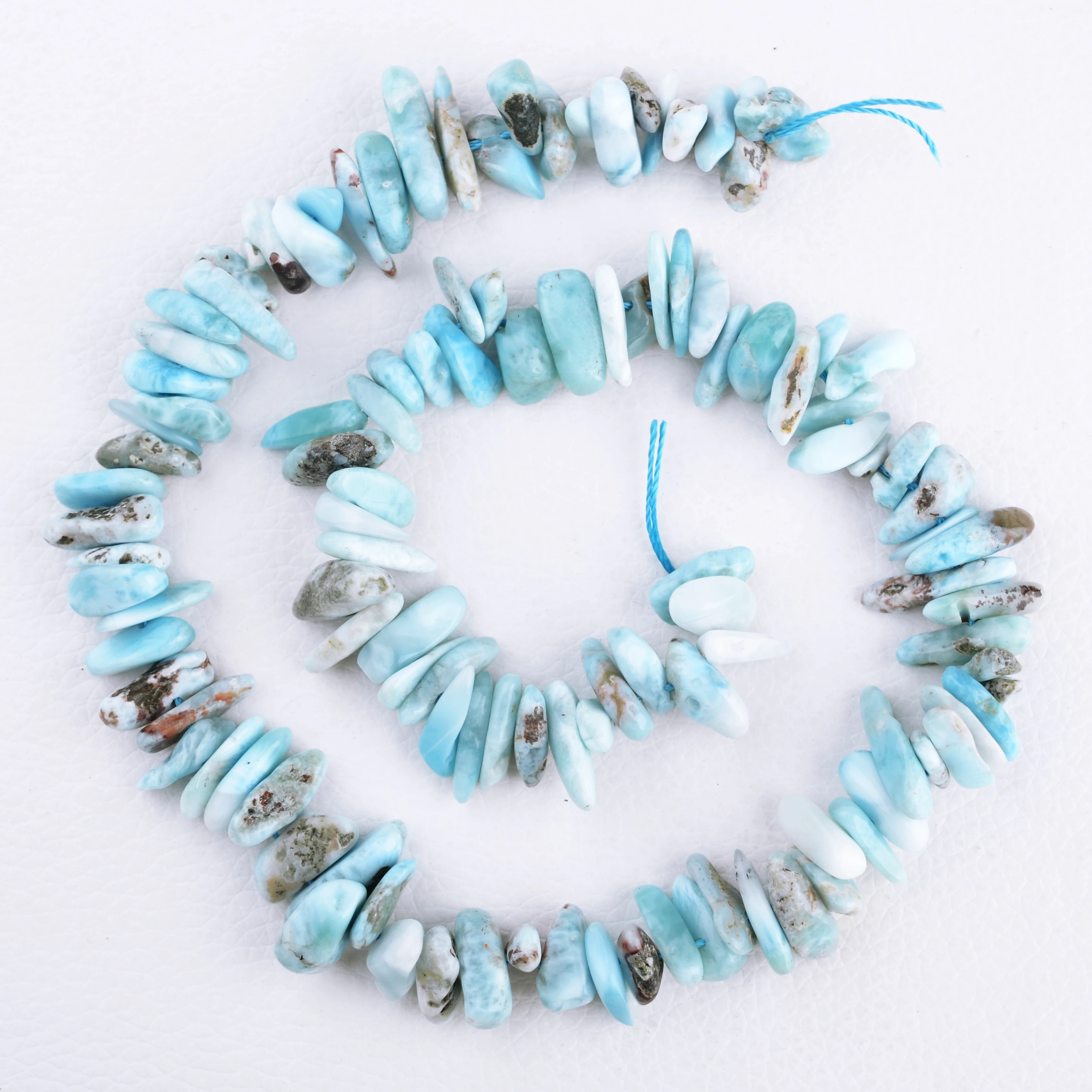 

2 Strands Natural Genuine Irregular Larimar Grave Shape Loose Beads 15.5"