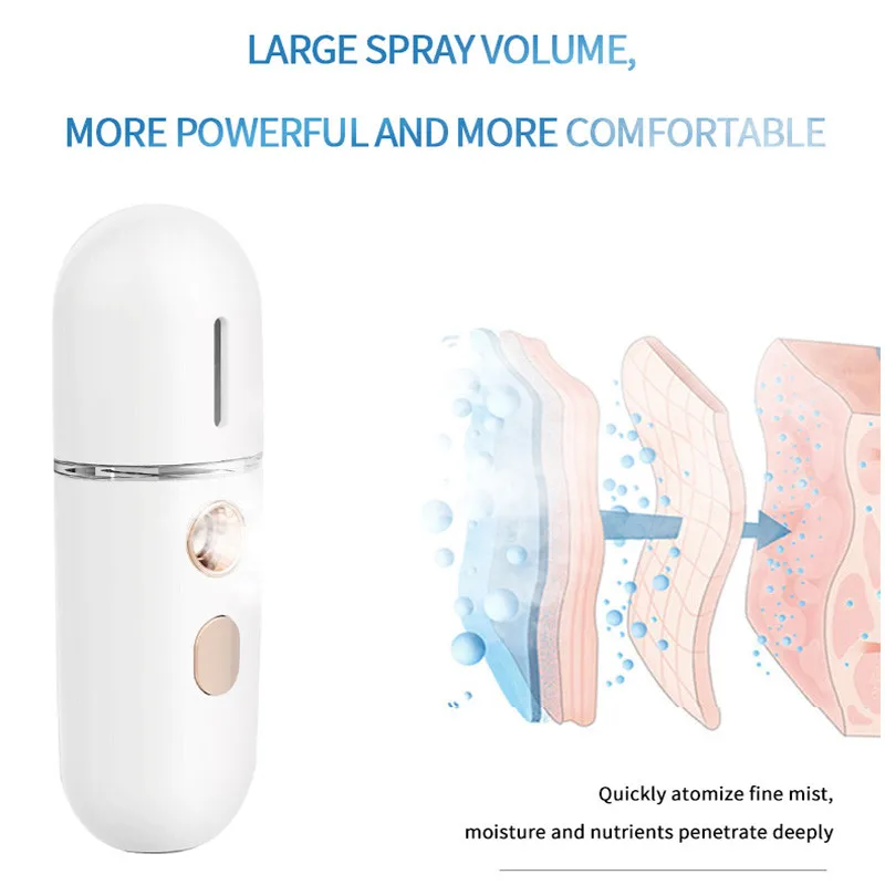 Nano Mist Sprayer USB Rechargeable Nebulizer Face Steamer Moisturizing Beauty Instruments Portable Deep Moisturizing Humidifier
Nano Mist Sprayer USB Rechargeable Nebulizer Face Steamer Moisturizing Beauty Instruments Portable Deep Moisturizing Humidifier