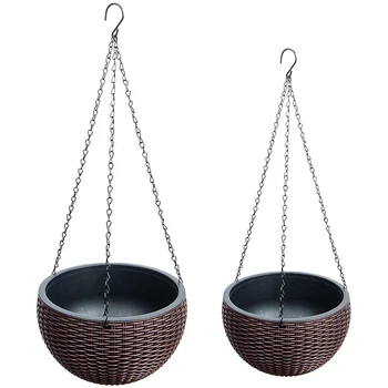 2-Pack Dual-Pots Design Hanging Basket Planters Self-Watering Indoor Outdoor Plant & Flower Hanging Pots with Drainer and Chain,
2-Pack Dual-Pots Design Hanging Basket Planters Self-Watering Indoor Outdoor Plant & Flower Hanging Pots with Drainer and Chain,