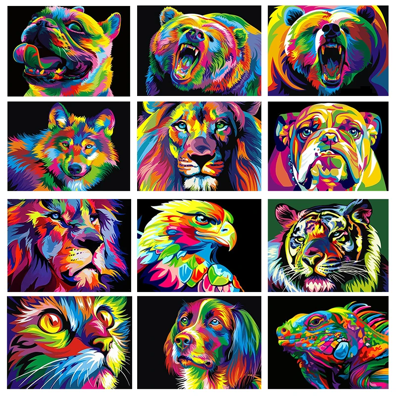DIY Painting By Numbers Colorful animals HandPainted Oil Painting Drawing On Canvas Unique Gift Home Decoration
DIY Painting By Numbers Colorful animals HandPainted Oil Painting Drawing On Canvas Unique Gift Home Decoration