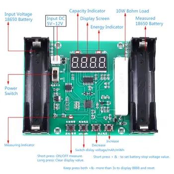 CLAITE Battery Capacity Tester mWh mAh for 18650 Lithium Battery Digital Measurement Battery Power Detector Tester Voltmeter
CLAITE Battery Capacity Tester mWh mAh for 18650 Lithium Battery Digital Measurement Battery Power Detector Tester Voltmeter