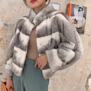 Natural Real Fur Coat Women Winter Real Mink Fur Coat Korean Double Faced Tops Women Clothes 2020 Warm Fur Top Jacket Hiver 4582 
Natural Real Fur Coat Women Winter Real Mink Fur Coat Korean Double Faced Tops Women Clothes 2020 Warm Fur Top Jacket Hiver 4582