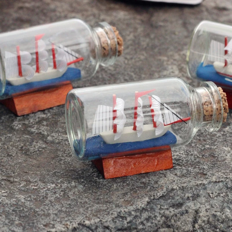 Mini Garden Glass Figurines Miniatures Drift Bottle DIY Home Decoration Mediterranean Model Sailing Boat Bottles Resin Charms Mini Garden Glass Figurines Miniatures Drift Bottle DIY Home Decoration Mediterranean Model Sailing Boat Bottles Resin Charms