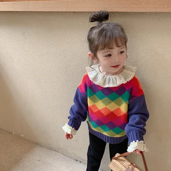autumn 2020 new children clothing vintage color rainbow sweater baby girl warm top
autumn 2020 new children clothing vintage color rainbow sweater baby girl warm top